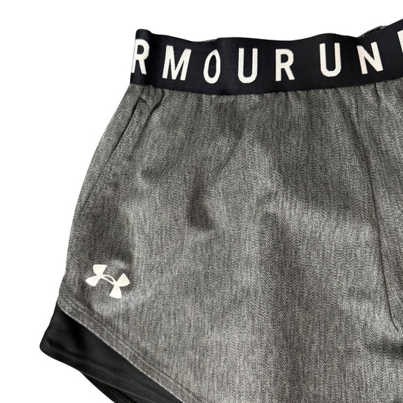 Under Armour Running Shorts Womens M Medium Gray Black Running Athletic Pockets - Picture 9 of 9